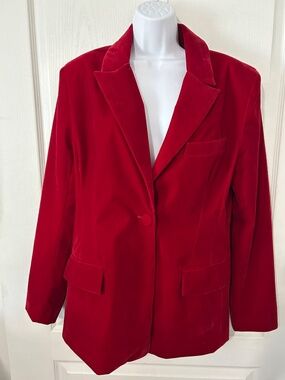 Blazer Red Velvet Harlow Steve Madden Mob Wife Holiday